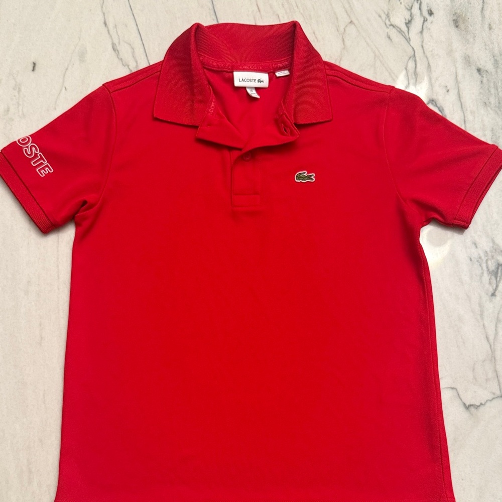 Lacoste Dri-Fit Kids Polo in Red